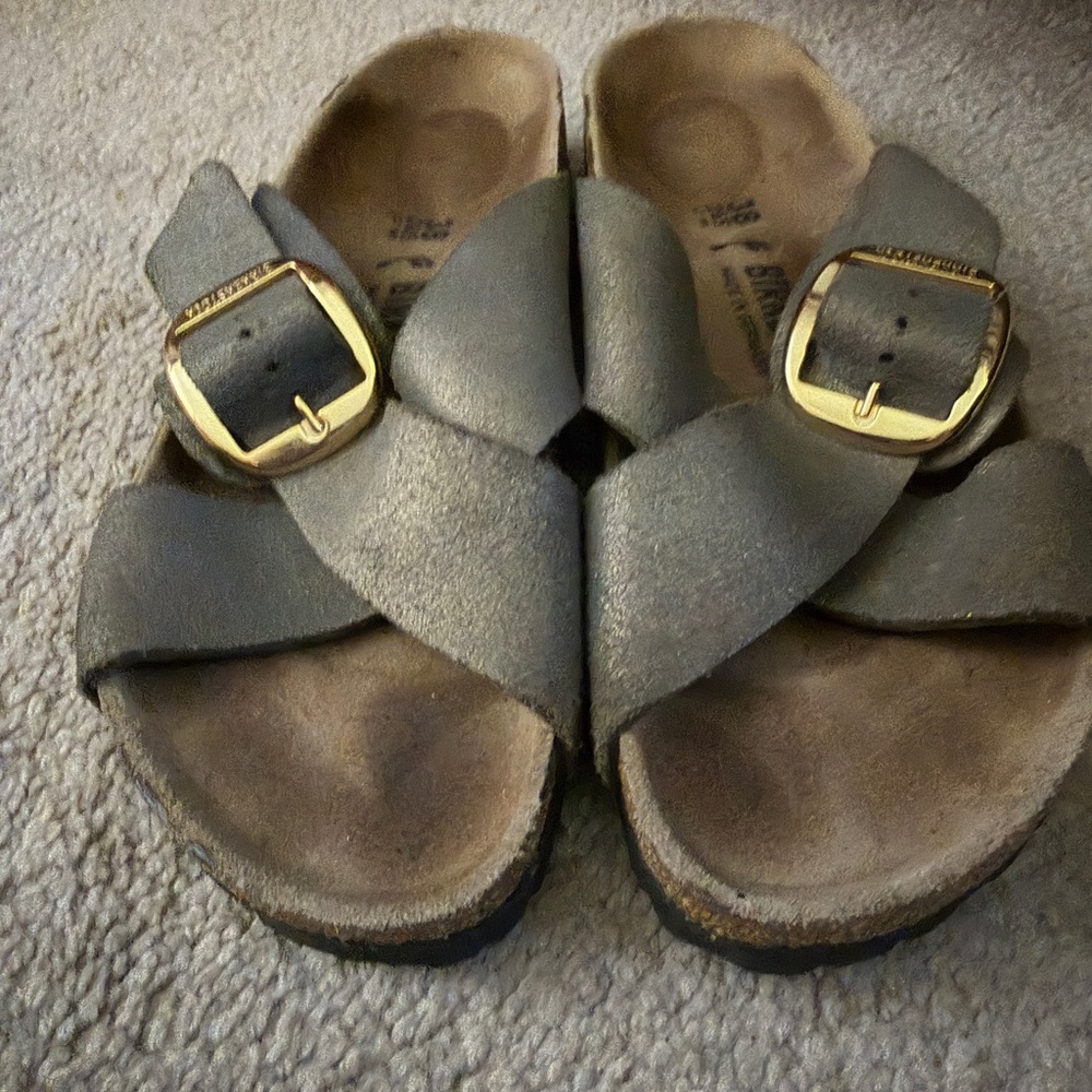 Birkenstock Brown Crisscross Buckle Sandals
